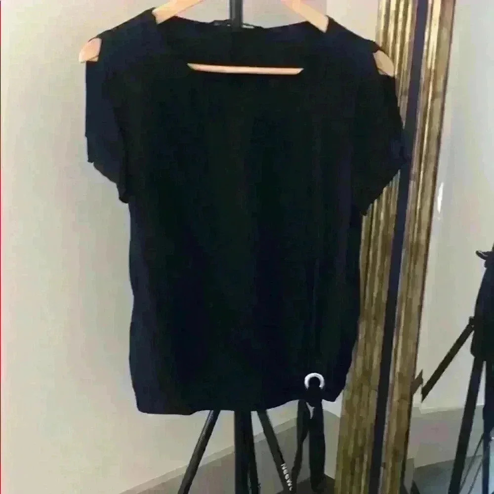 Black Zara Top Cold Shoulder